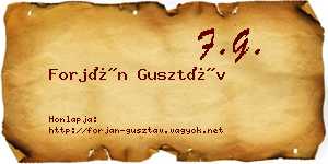 Forján Gusztáv névjegykártya