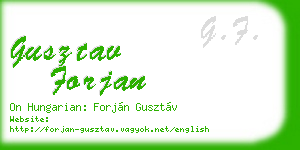 gusztav forjan business card